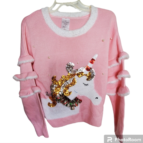 99 jane street Sweaters - New 99 jane street unicorn holiday Christmas sweater pink small womens nwot